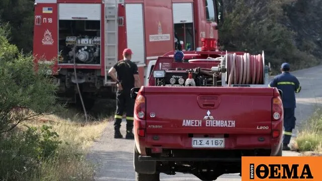 Πυροσβεστικά αεροσκάφη επιχειρούν σε πυρκαγιά στη Λάρισα