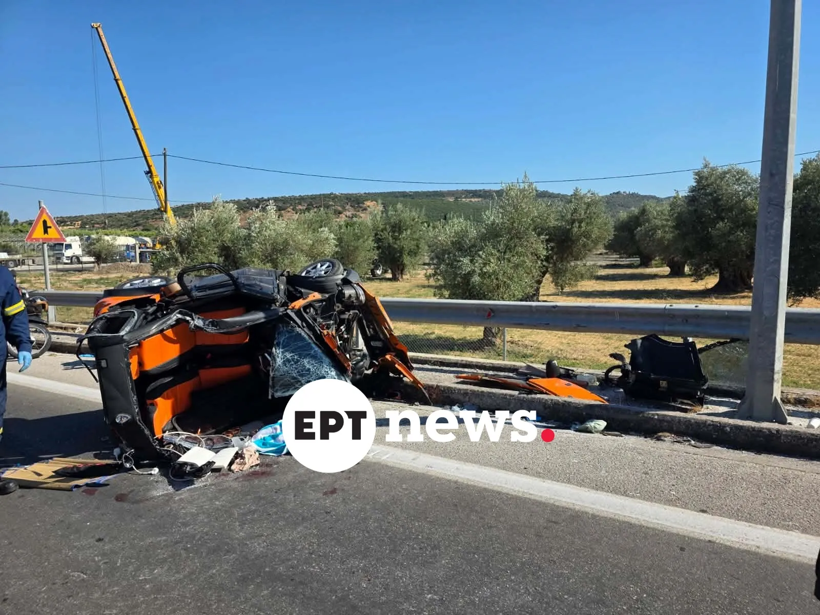 Τροχαίο δυστύχημα στον δρόμο Παναγιούδας Μόριας στη Λέσβο