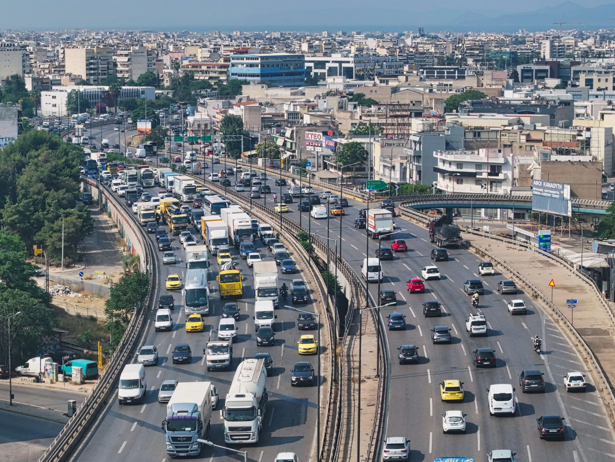 Μποτιλιάρισμα και κίνηση στον Κηφισό στην Αττική