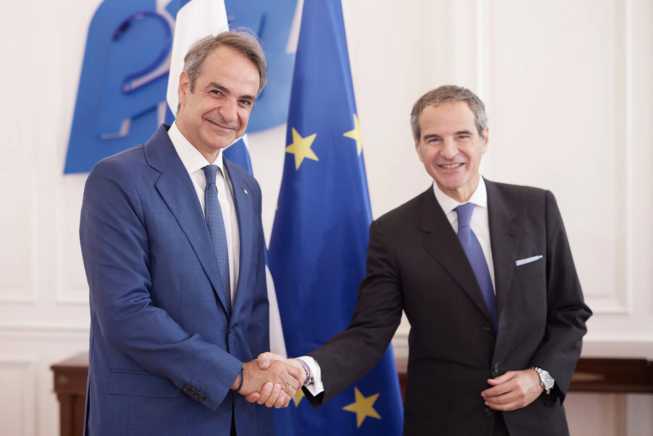 Ο Μητσοτάκης με Γκρόσι και Σαλ στο Μέγαρο Μαξίμου