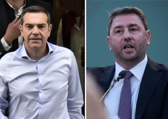 Λογότυπα ΠΑΣΟΚ και ΕΛΑΣ σε πολιτική αντιπαράθεση
