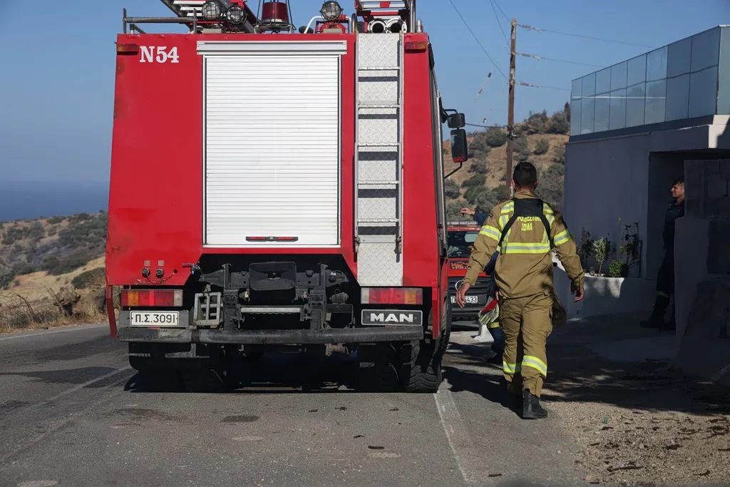 Πυροσβέστες επιχειρούν σε πυρκαγιά στη Βοιωτία