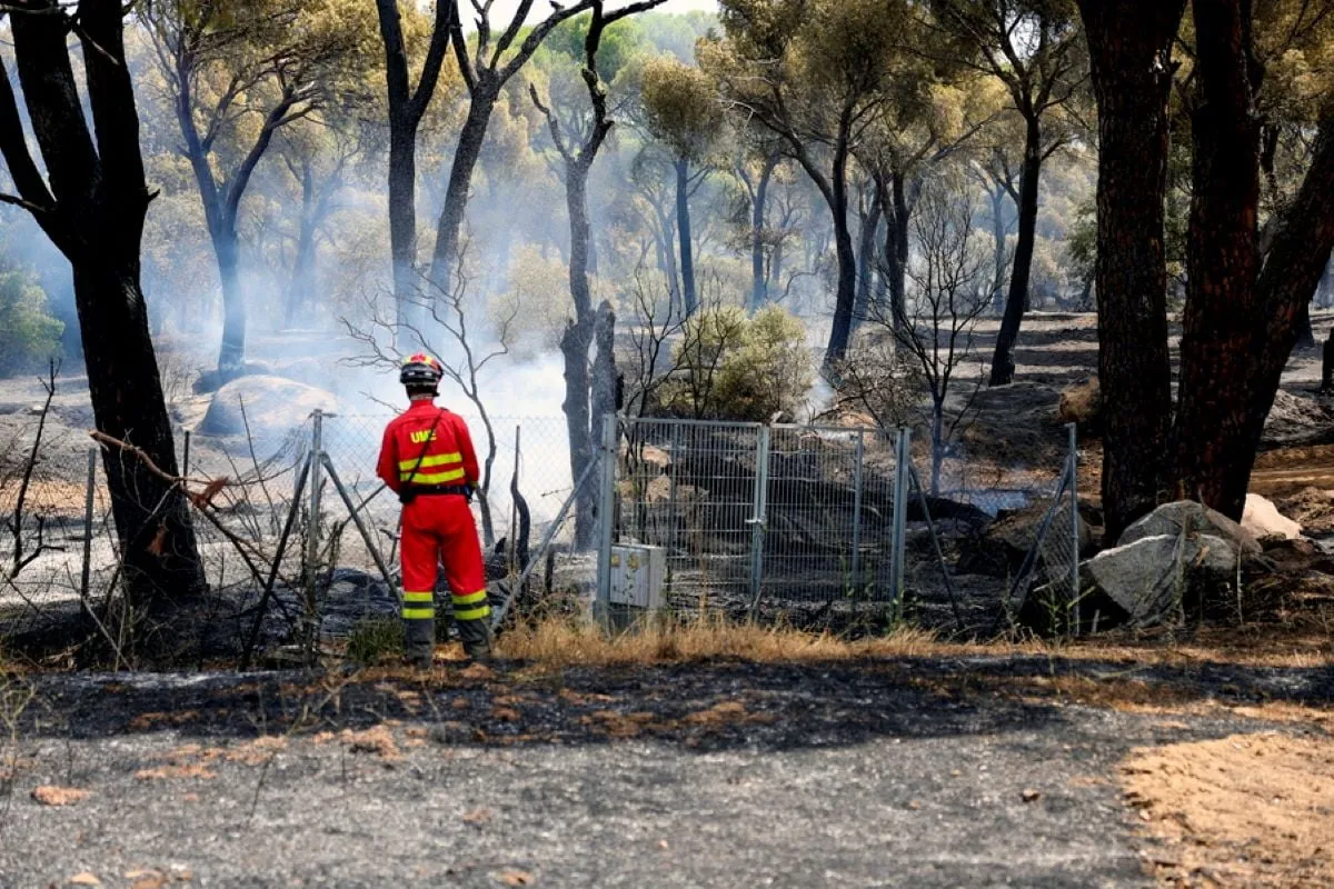 Πυκνός καπνός από πυρκαγιά κοντά στη Μαδρίτη