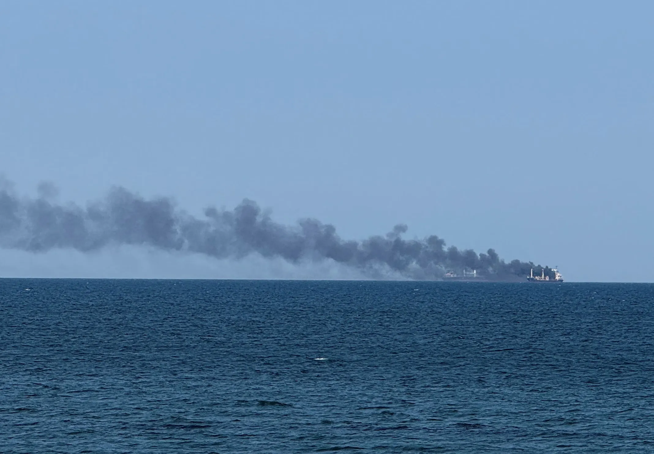 Βυθισμένο πλοίο μετά από ρωσικό πλήγμα στην Οδησσό