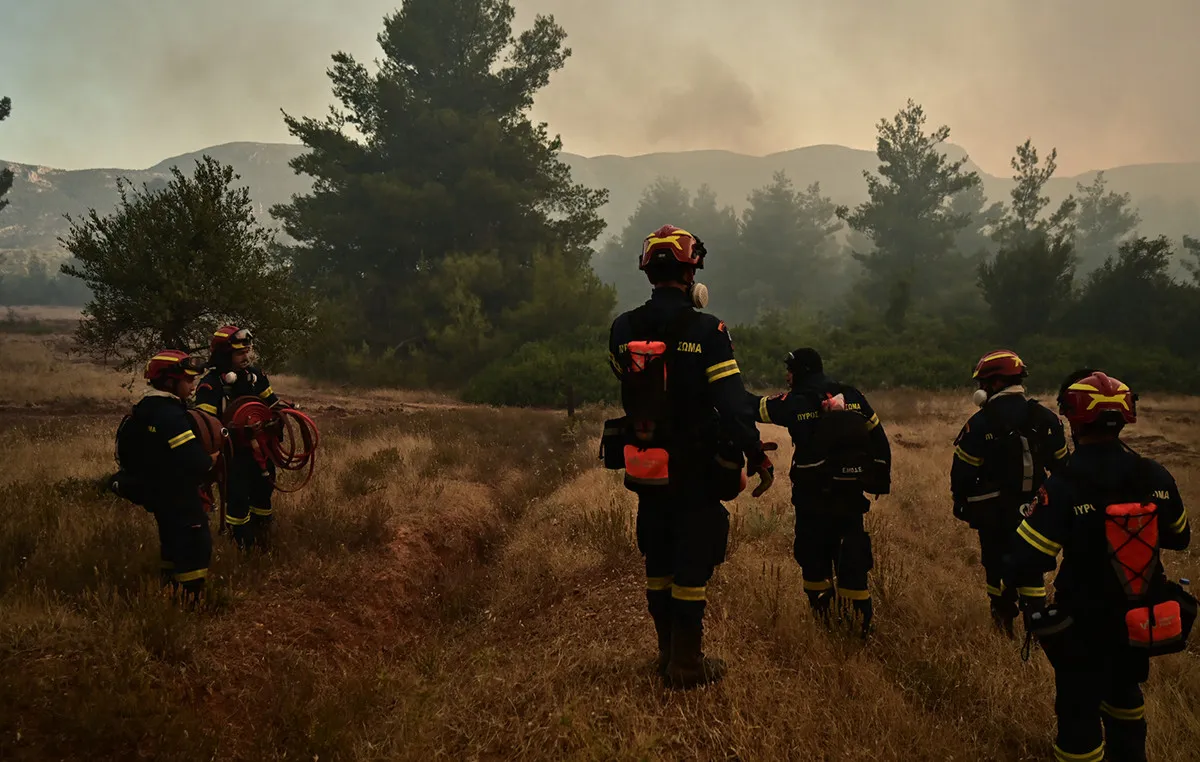 Πυροσβεστική επιχείρηση σε δασική έκταση στο Κρυονέρι