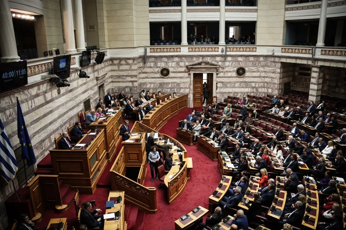 Ολομέλεια της Βουλής κατά την ψήφιση νομοσχεδίου