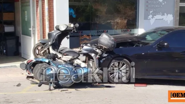 Αυτοκίνητο έπεσε σε σταθμευμένα οχήματα στο Ηράκλειο