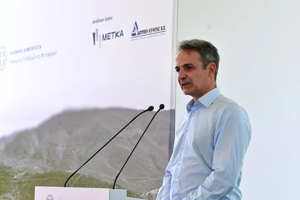 Μητσοτάκης στην υπογραφή σύμβασης του τριπλού κόμβου Σκαραμαγκά