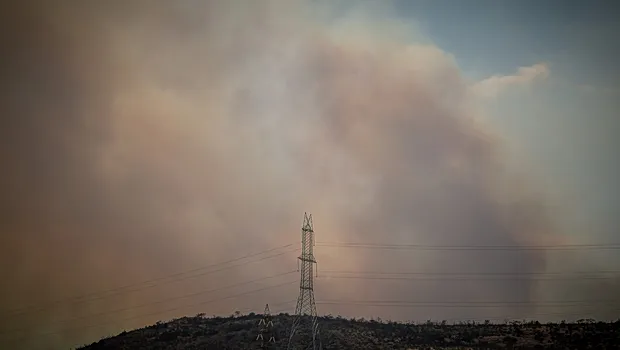 Πυροσβέστες επιχειρούν σε δασική πυρκαγιά