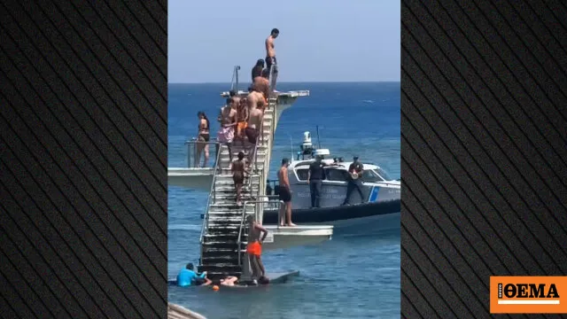 Τραμπολίνο στην παραλία Έλλη στη Ρόδο σφραγισμένο