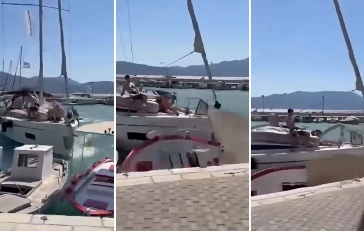 Ιστιοφόρο προσκρούει σε σκάφη στο λιμάνι Καλάμου Λευκάδας