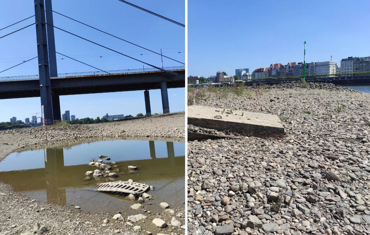 Χαμηλή στάθμη νερού στον ποταμό Ρήνο λόγω ξηρασίας