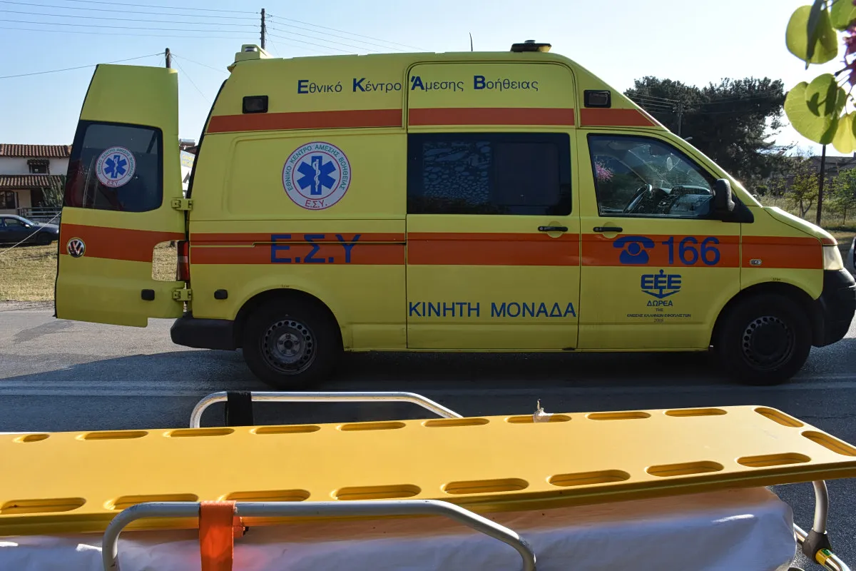 Σημείο τροχαίου δυστυχήματος στον δρόμο Βόλου Διμηνίου