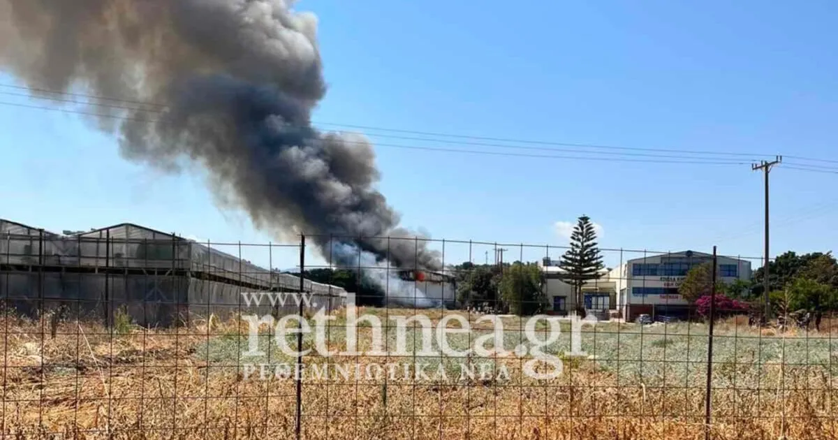 Πυροσβέστες σε επιχείρηση κατάσβεσης φωτιάς στο Ρέθυμνο