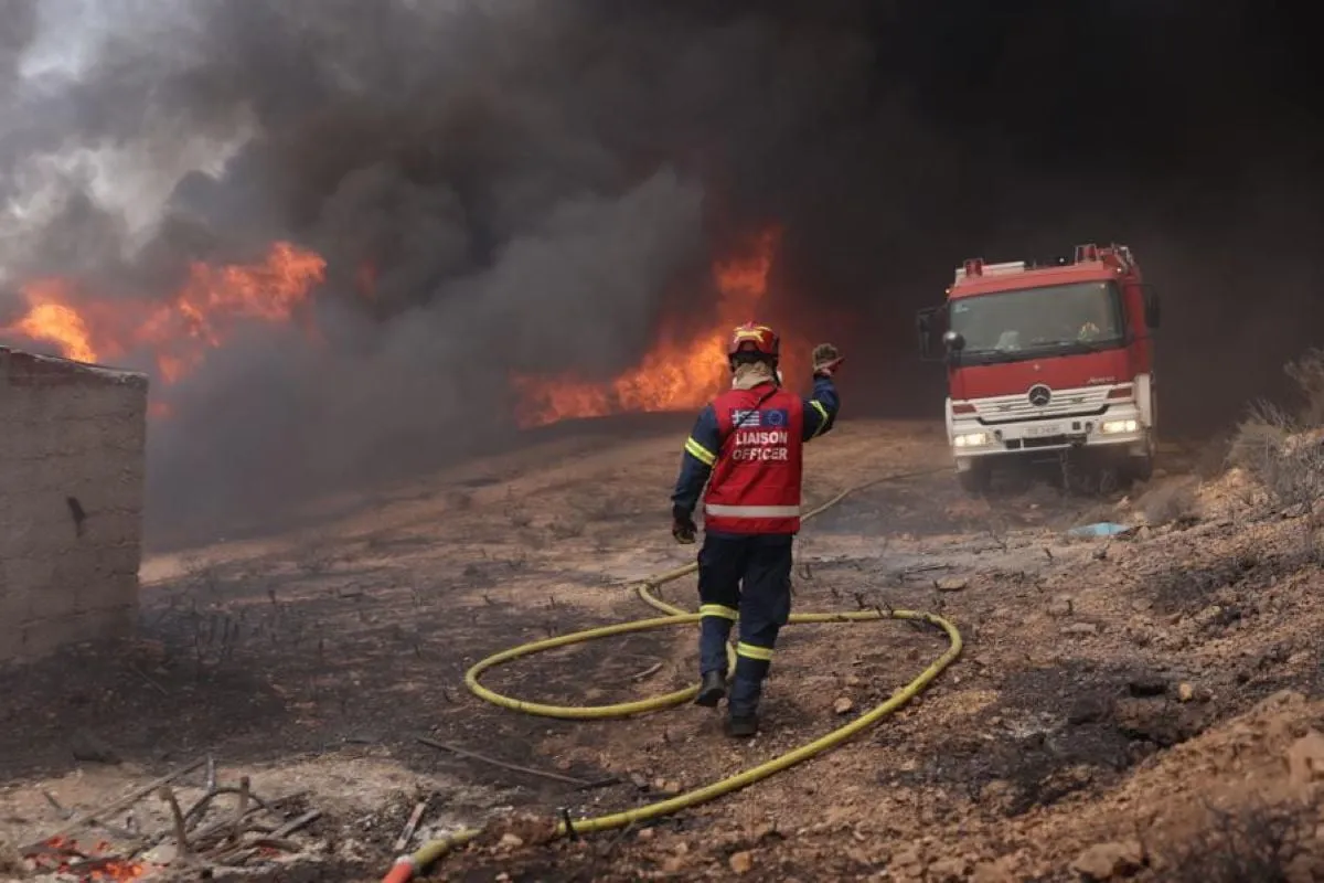 Χάρτης πρόβλεψης κινδύνου πυρκαγιάς σε περιοχές της Ελλάδας