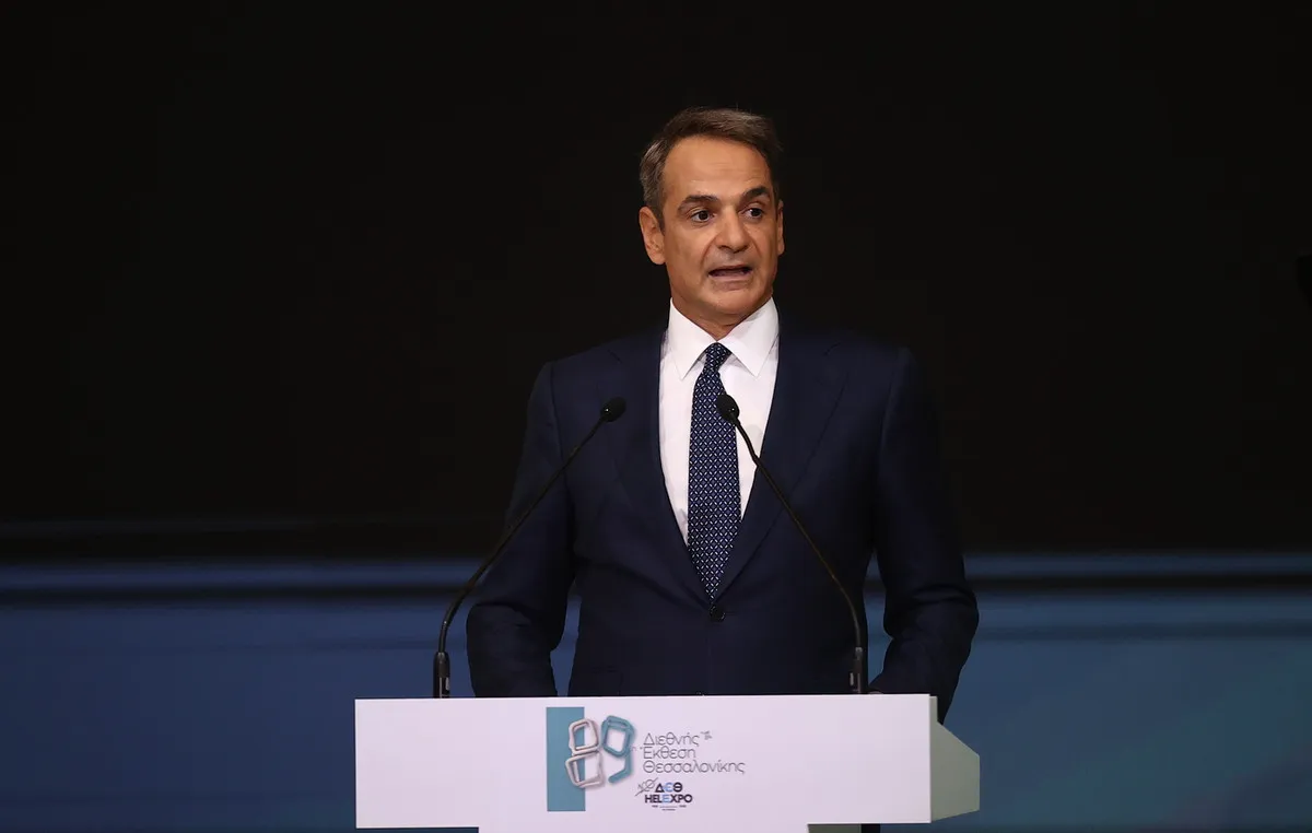 Ο Μητσοτάκης στο βήμα της ΔΕΘ