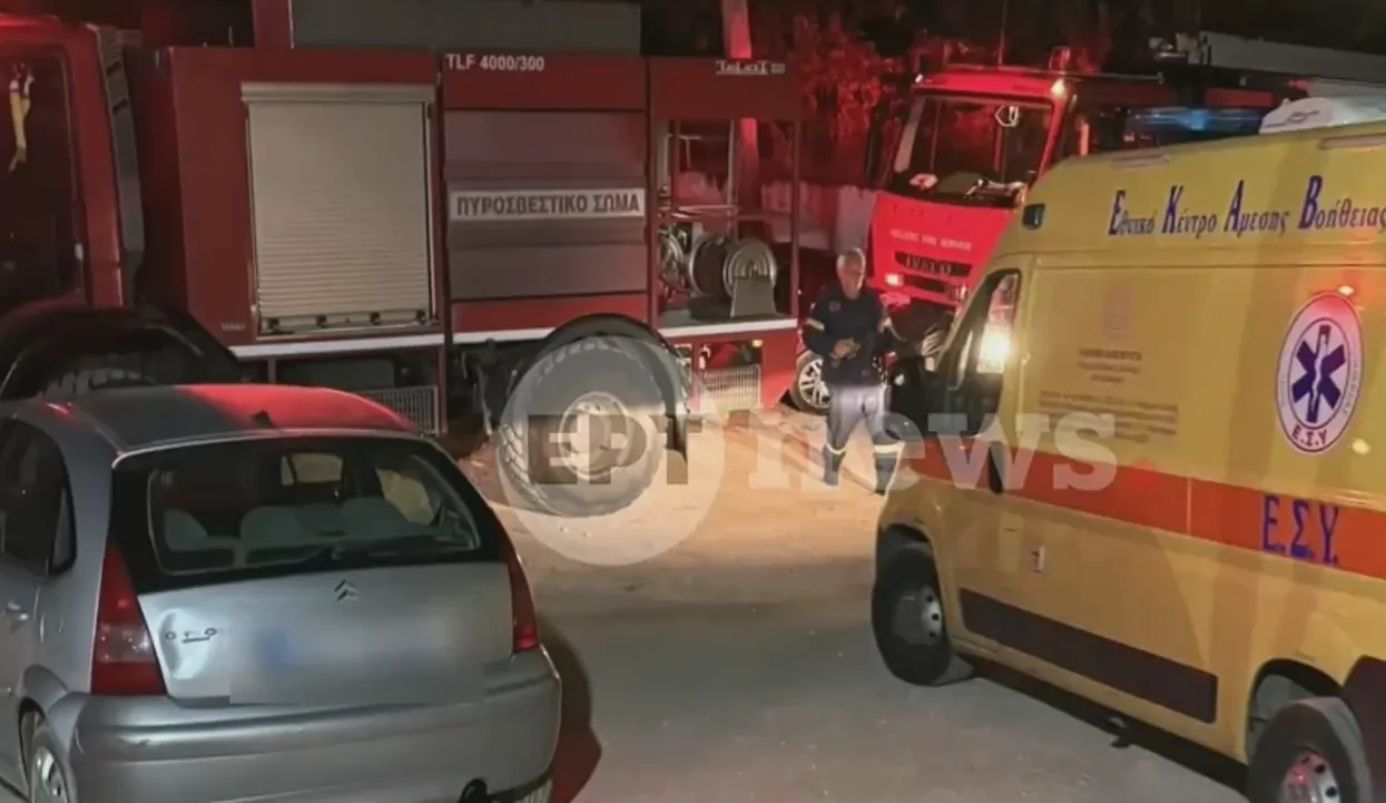 Αστυνομικές δυνάμεις έξω από τη δομή Σιντικής Σερρών