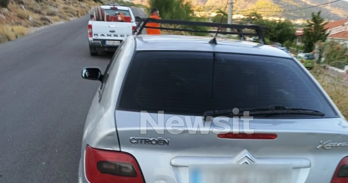Αστυνομικό αυτοκίνητο στα Άνω Λιόσια μετά τη σύλληψη