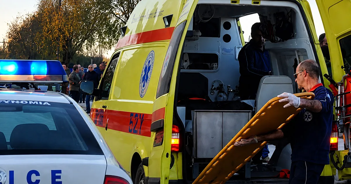Σημείο τροχαίου δυστυχήματος στην παλαιά εθνική οδό Αλεξάνδρειας Κατερίνης