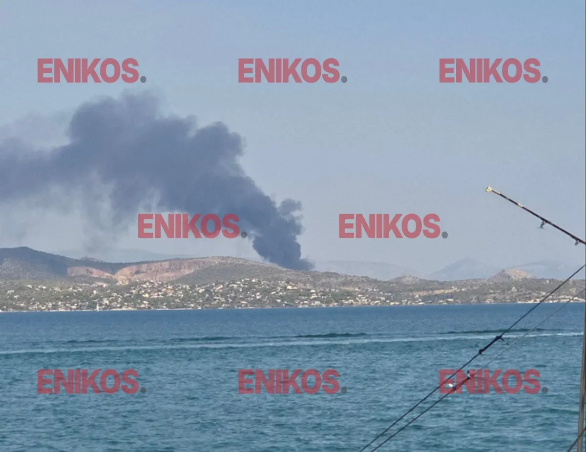 Πυροσβέστες σβήνουν φωτιά σε εργοστάσιο χημικών στην Ανθούσα