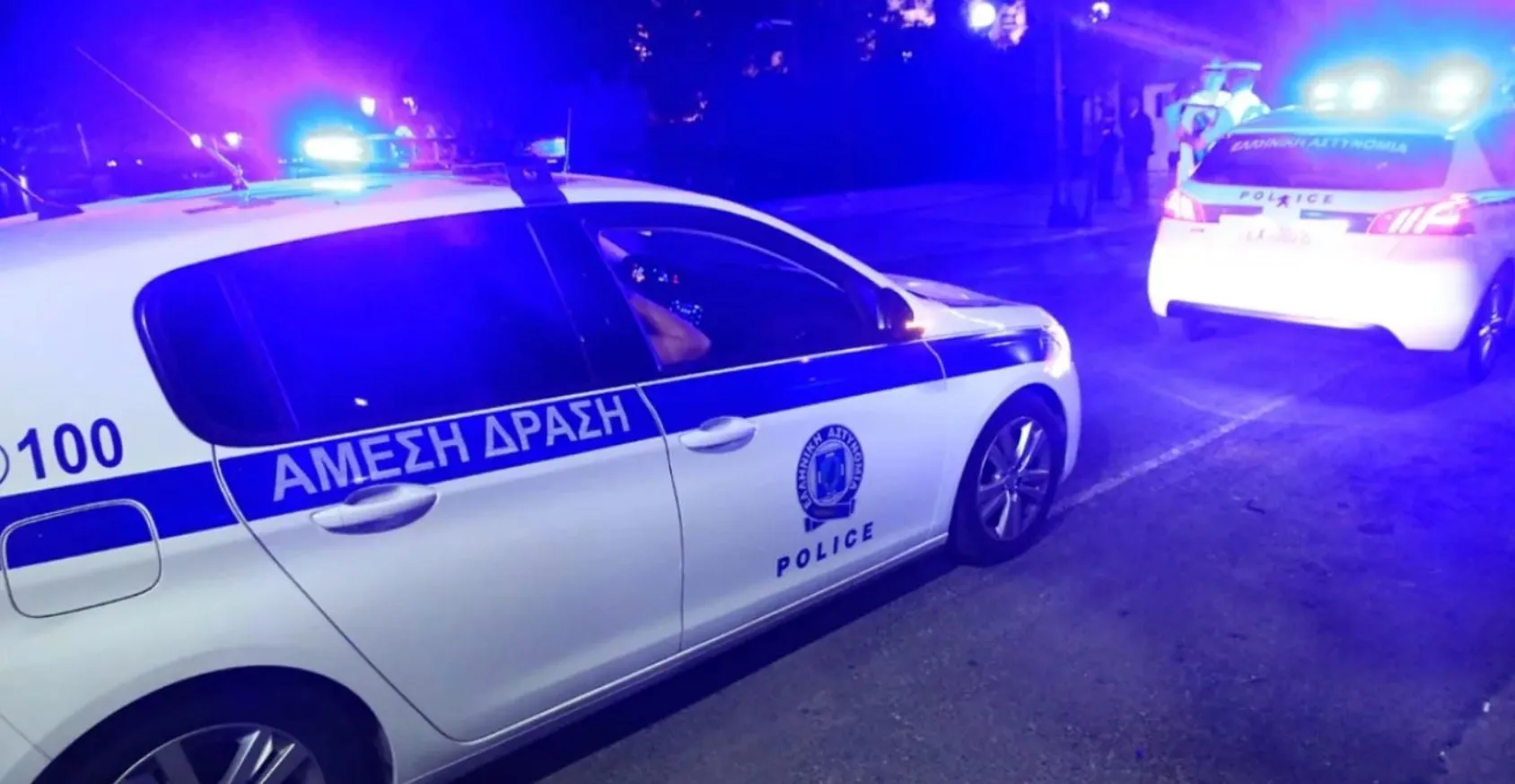 Αστυνομικό όχημα στον τόπο του συμβάντος στον Άγιο Δημήτριο