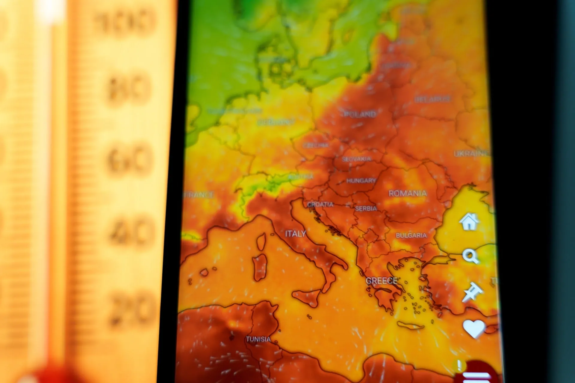 Χάρτης πυρομετεωρολογικού κινδύνου κόκκινου συναγερμού στην Ελλάδα