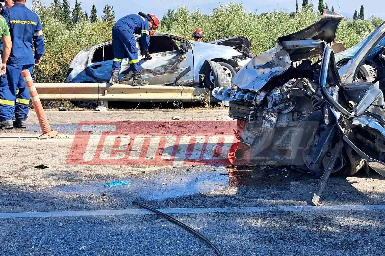 Καμένο αυτοκίνητο μετά από τροχαίο στην Κάτω Αχαΐα