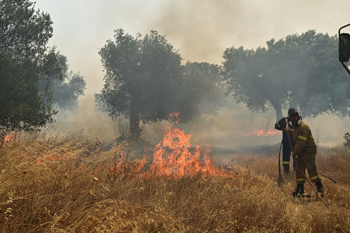 Πυροσβεστικό όχημα επιχειρεί σε φωτιά στη Φθιώτιδα