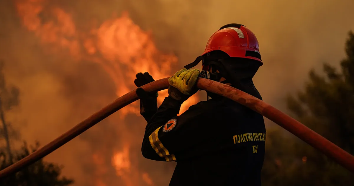 Πυροσβεστικό αεροσκάφος ρίχνει νερό σε πυρκαγιά χαμηλής βλάστησης