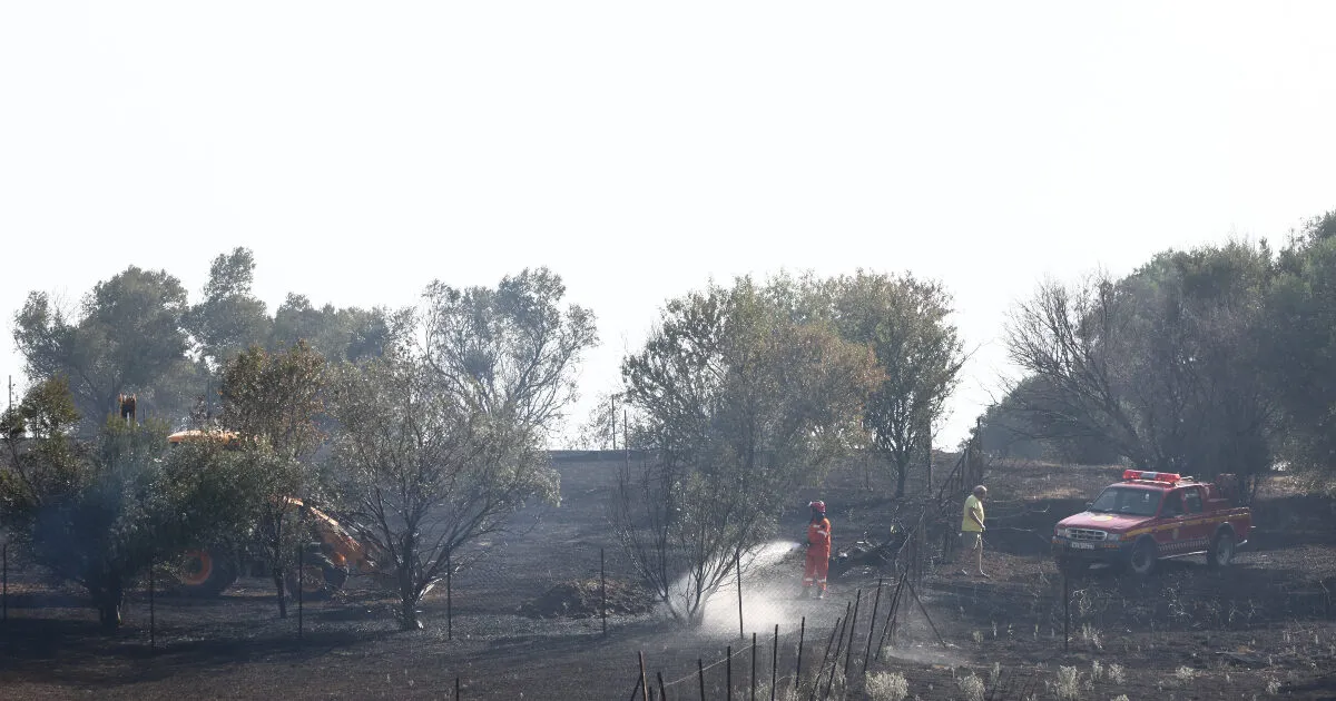 Ελικόπτερο ρίχνει νερό σε φωτιά στον Λαχανά Θεσσαλονίκης