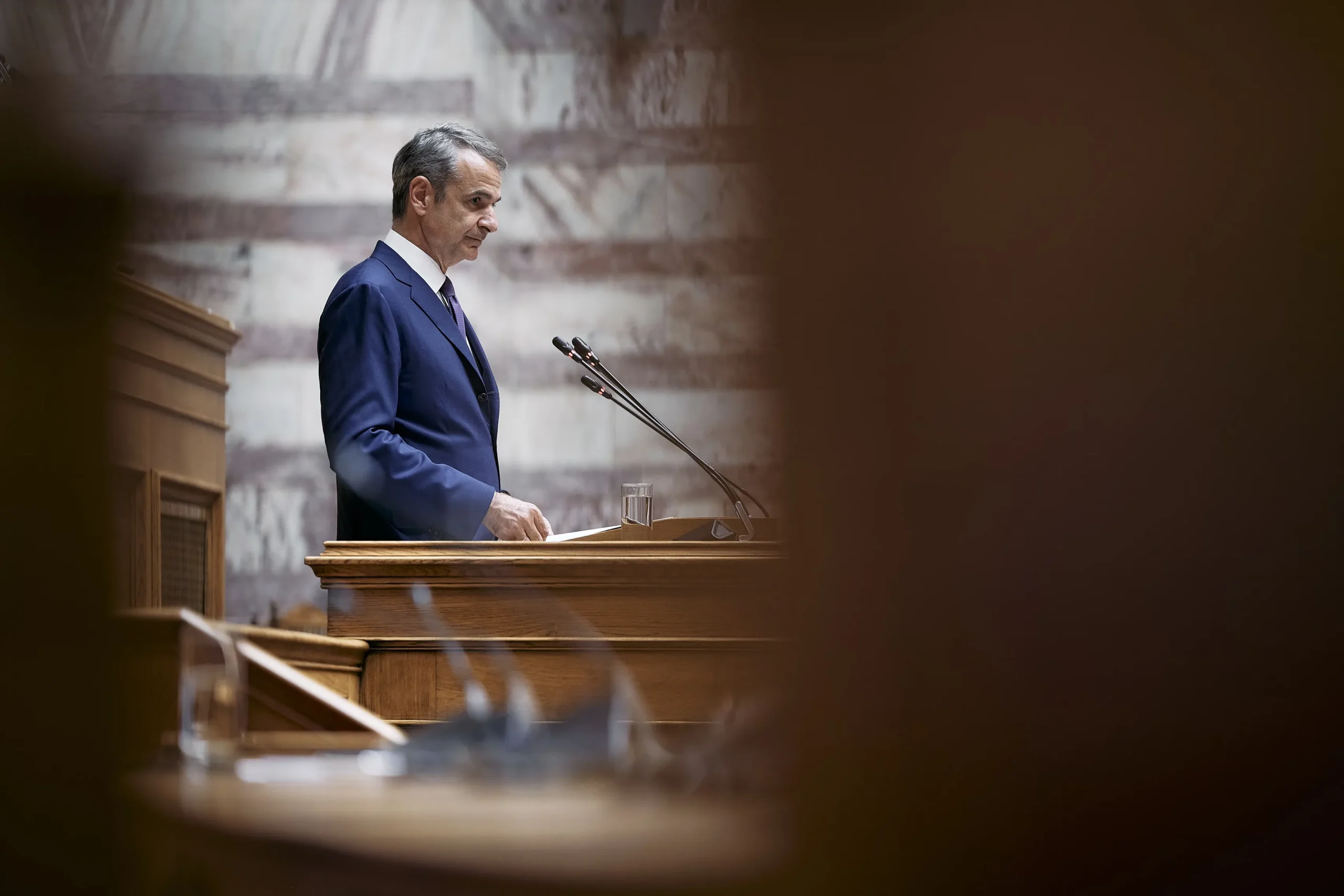Ο Κυριάκος Μητσοτάκης σε δηλώσεις για το δημόσιο χρέος
