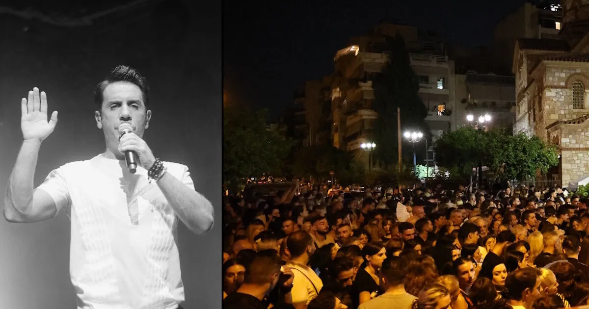 Πλήθος κόσμου έξω από την Αγία Τριάδα Νίκαιας