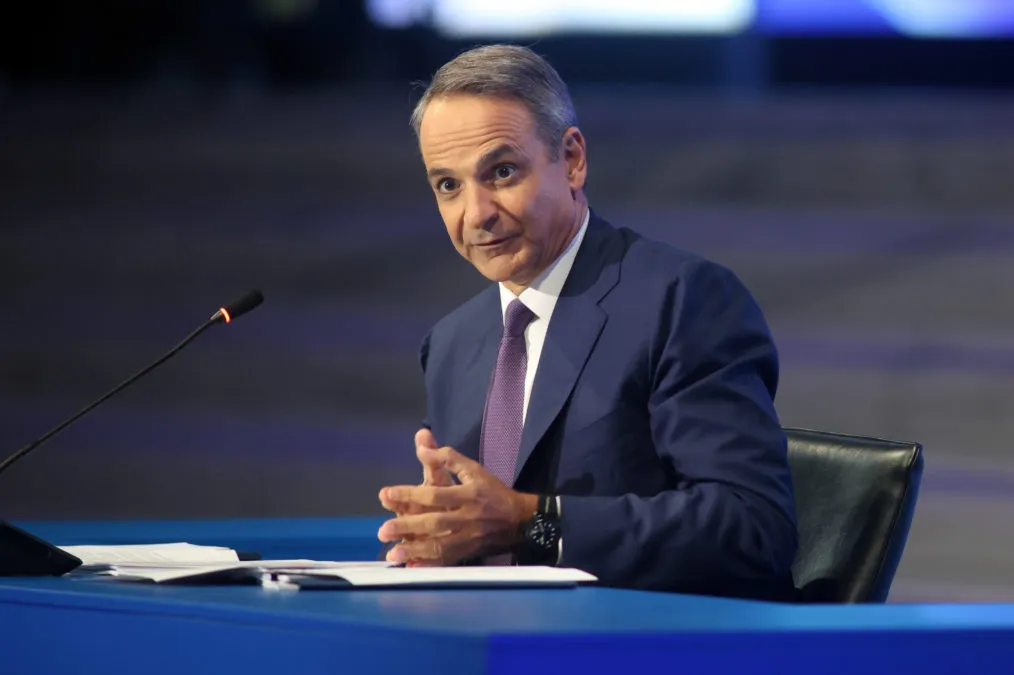 Ο Κυριάκος Μητσοτάκης στη συνέντευξη Τύπου στη ΔΕΘ