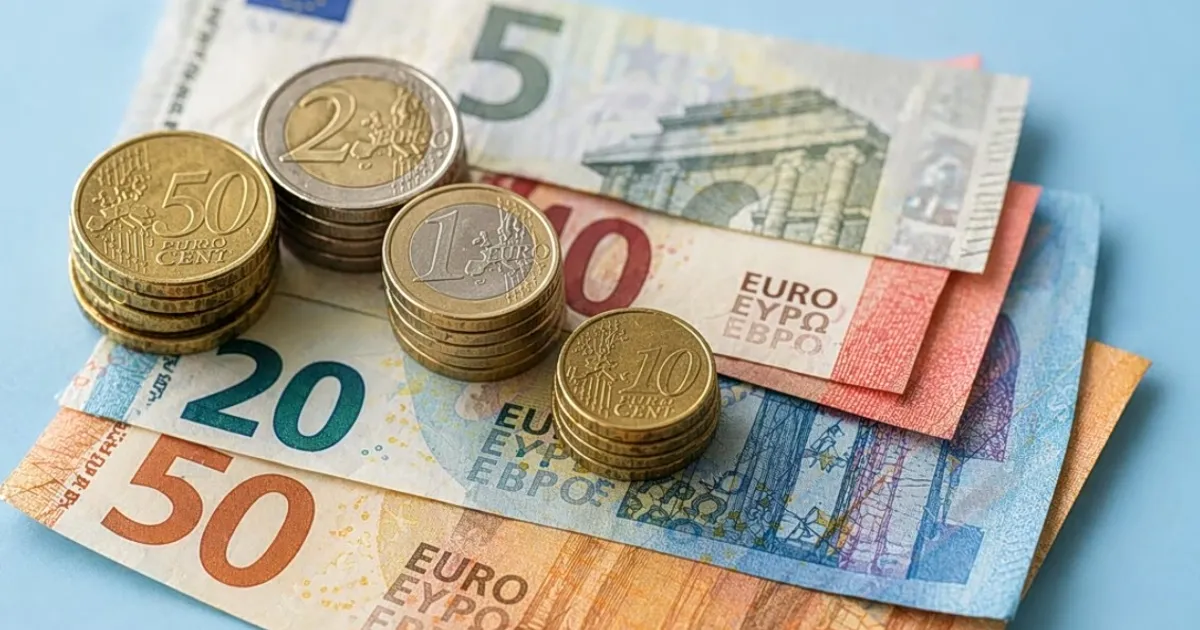 Χαρτονομίσματα ευρώ και έγγραφα πληρωμών ΔΥΠΑ e-ΕΦΚΑ