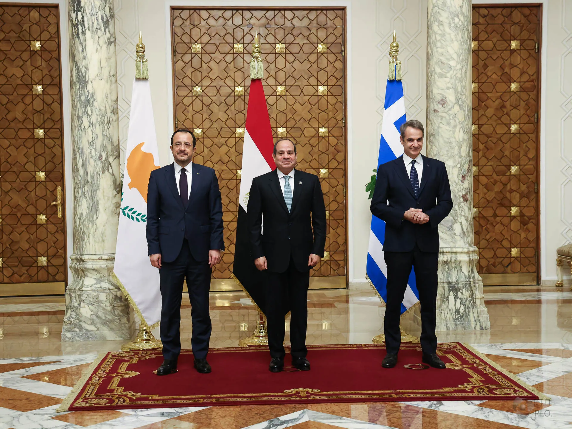 Μητσοτάκης Αλ Σίσι Χριστοδουλίδης τριμερής συνάντηση Ελ Αλαμέιν