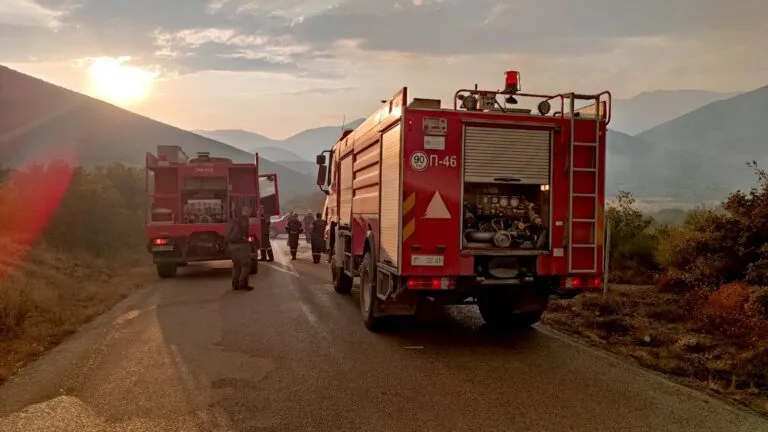 Πυροσβεστικά οχήματα επιχειρούν σε δασική πυρκαγιά στο Κανδήλι Μεγάρων