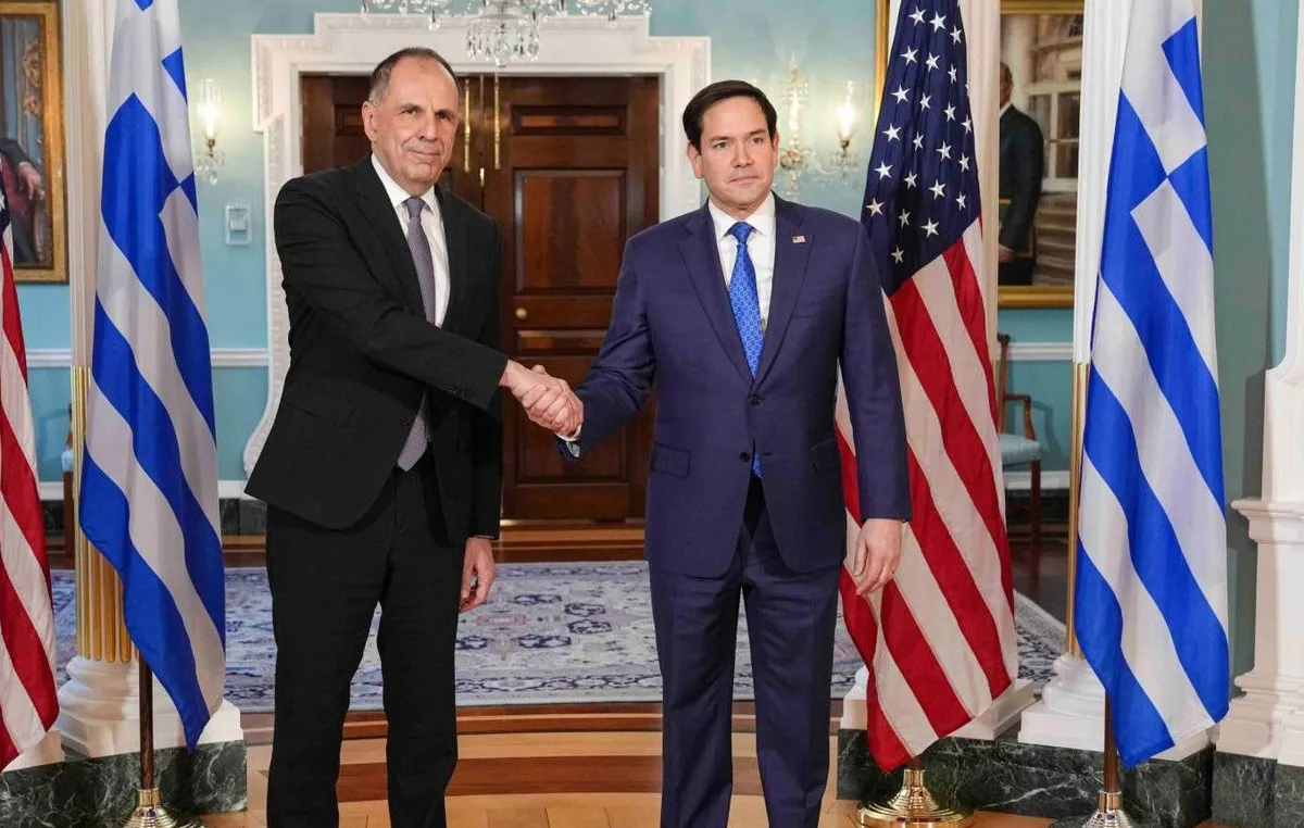 Ο Μάρκο Ρούμπιο σε επίσημη εμφάνιση για την επίσκεψη στην Αθήνα