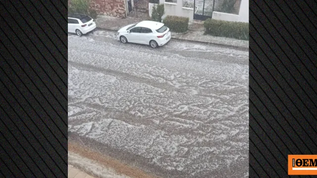 Χαλαζόπτωση και πλημμύρες στο κέντρο του Αγρινίου