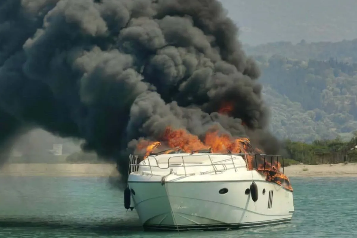 Φωτιά σε θαλαμηγό στη Λευκάδα: Σώθηκαν οι επιβαίνοντες
