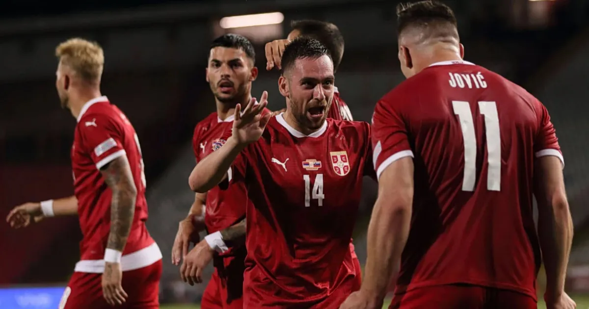 Παίκτες της Εθνικής Ελλάδας πριν το ματς με τη Σερβία
