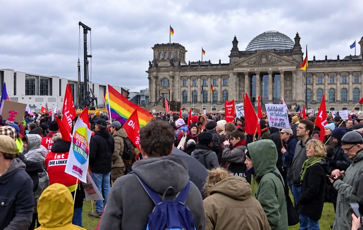 Διαδηλωτές κατά της AfD στην Πύλη του Βρανδεμβούργου