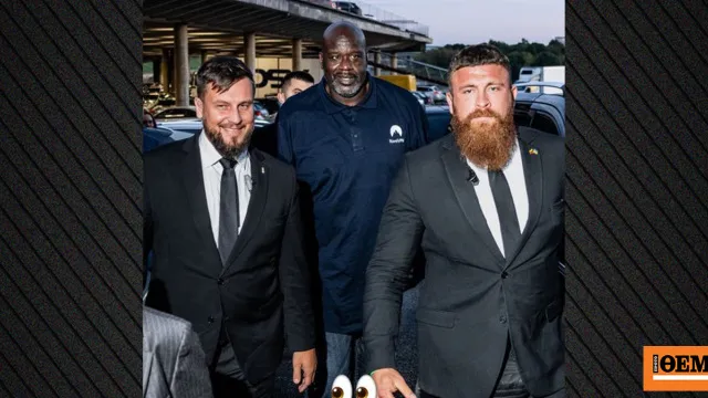 Ο Σακίλ Ο'Νιλ στη Zalgirio Arena πριν το Ζάλγκιρις-Ολυμπιακός