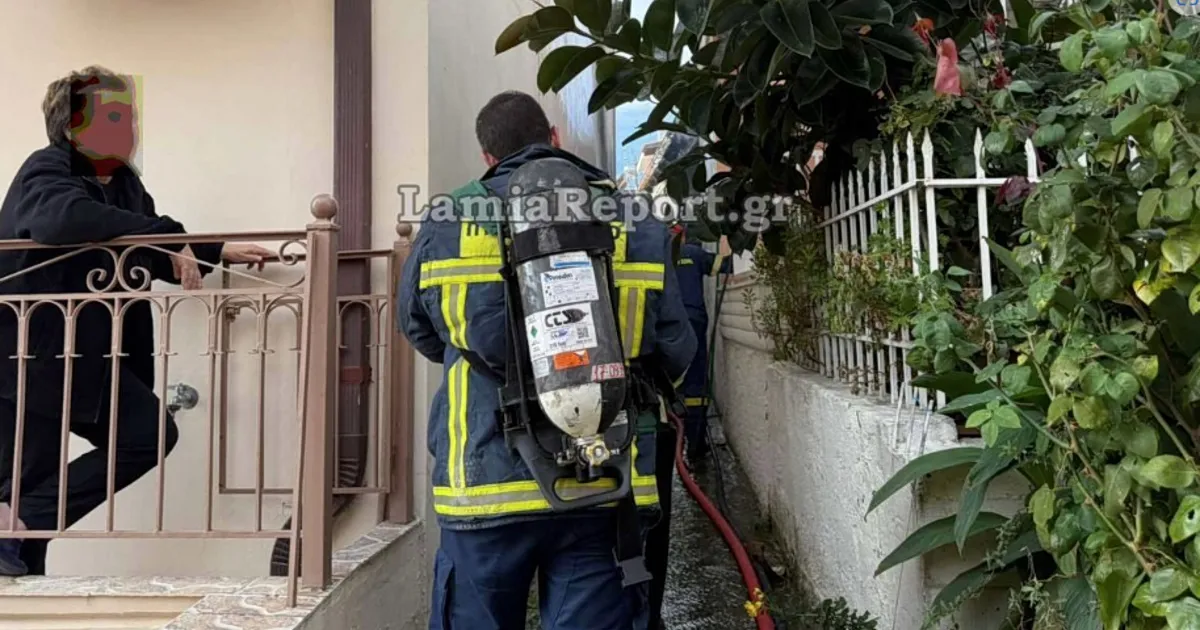 Πυρκαγιά στον Δομοκό: Διάσωσαν 82χρονη από τις φλόγες