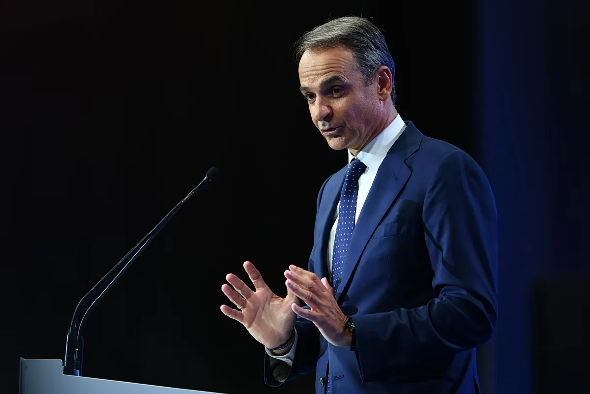 Ο Κυριάκος Μητσοτάκης στη συνέντευξη Τύπου στη ΔΕΘ