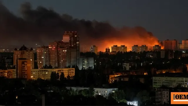Αντιαεροπορική άμυνα ενεργοποιημένη στο νυχτερινό ουρανό του Κιέβου