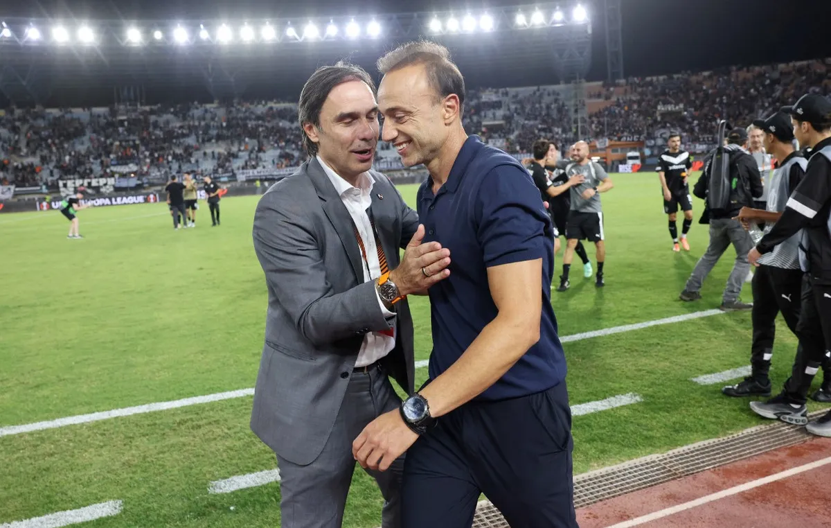 Ο Χρήστος Κόντης πανηγυρίζει τη νίκη του ΟΦΗ επί της Χόφενχαϊμ