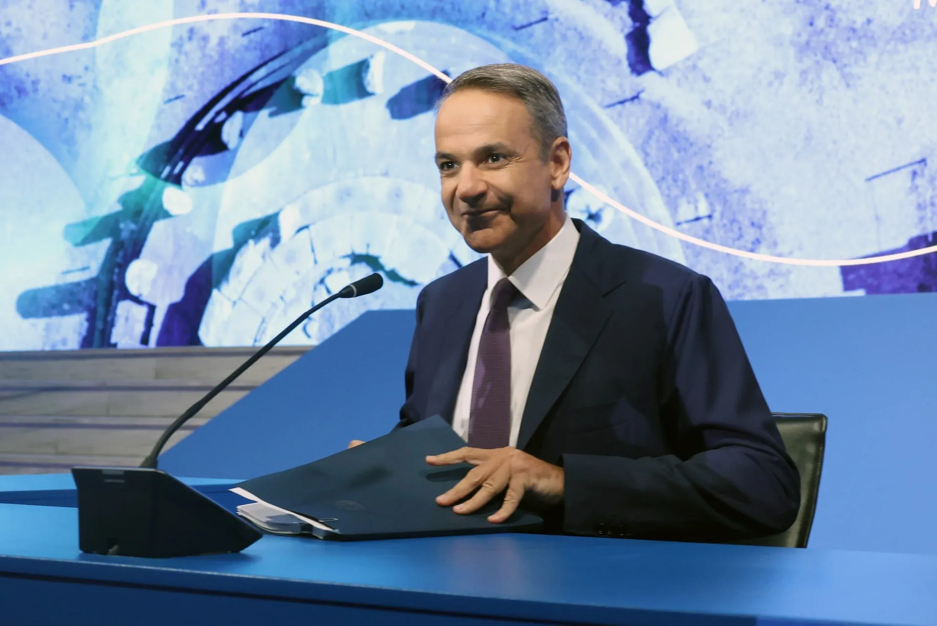 Ο Κυριάκος Μητσοτάκης σε συνέντευξη Τύπου στη ΔΕΘ
