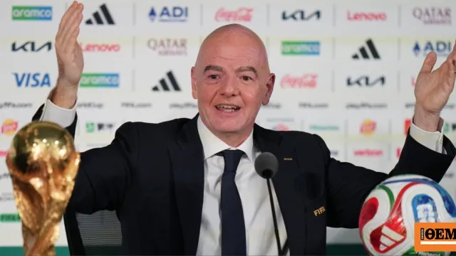 Ο Τζιάνι Ινφαντίνο σε εκδήλωση της FIFA
