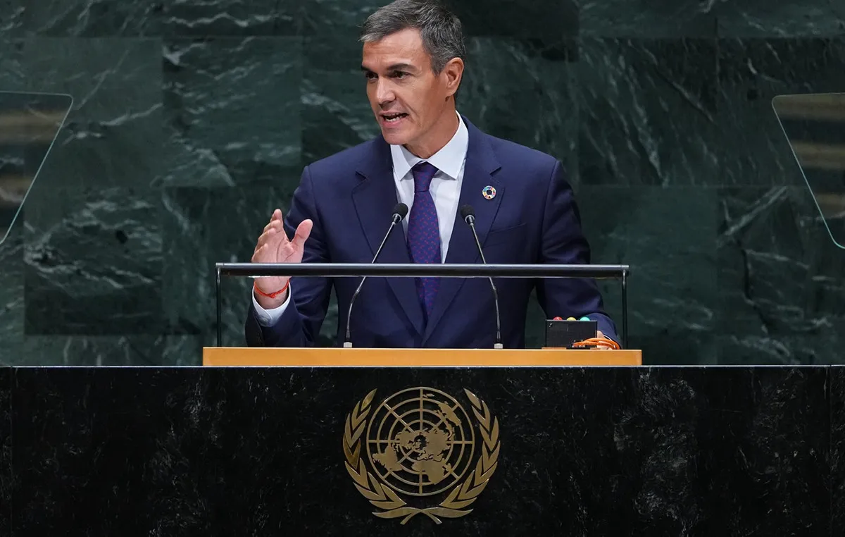 Ο Πέδρο Σάντσεθ μιλά στη Γενική Συνέλευση του ΟΗΕ