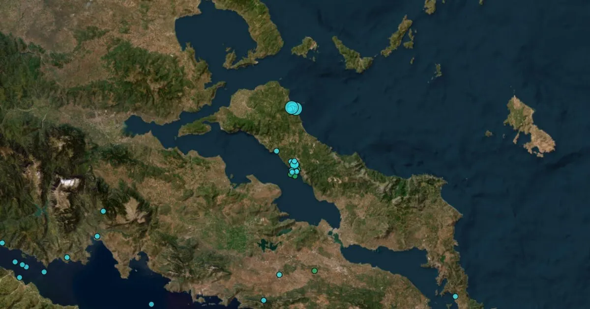 Σεισμός 4 Ρίχτερ στην Εύβοια χάρτης επικέντρου
